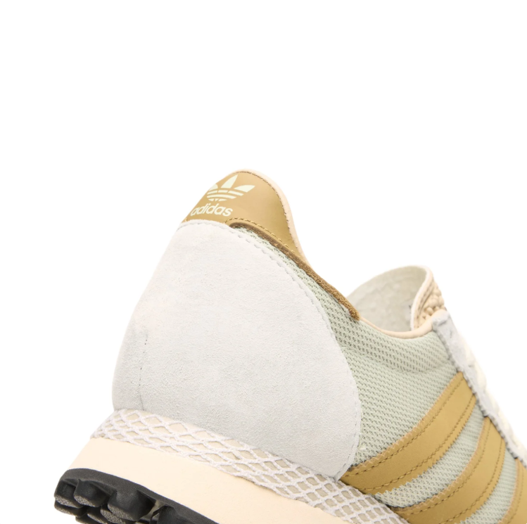 adidas Sneakers – Light Grey Mesh & Ochre Stripes with Black Tread