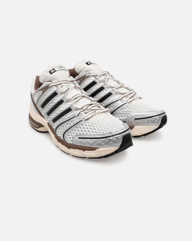 adidas Sneakers – Silver, Cream & Brown with Black Stripes