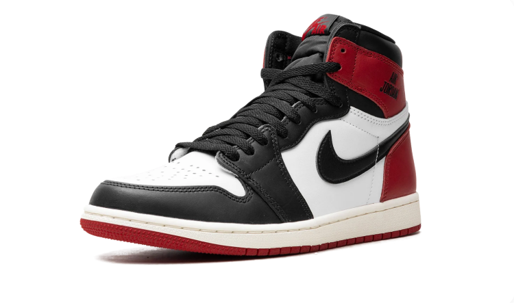 Nike Sneakers – Red, Black & White High-Top with Cream Midsole