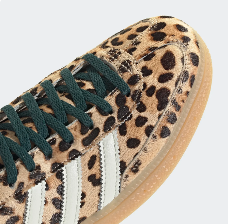 adidas Sneakers – Leopard Print with Green Laces & Gum Sole