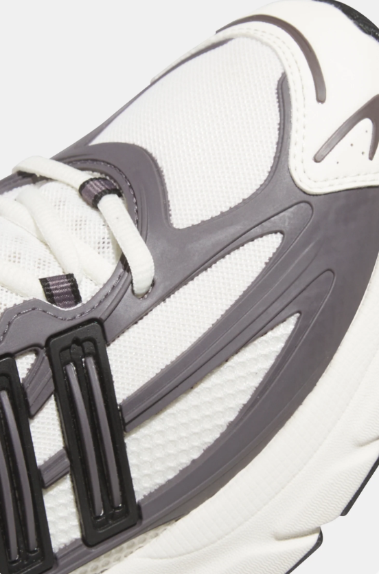 adidas Sneakers – White & Charcoal with Silver-Tone Accents