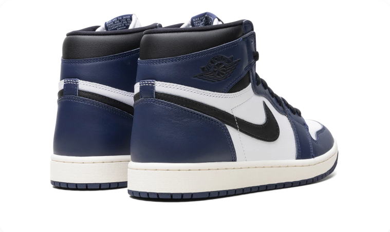Nike Sneakers – Navy, White & Black High-Top with Cream Midsole