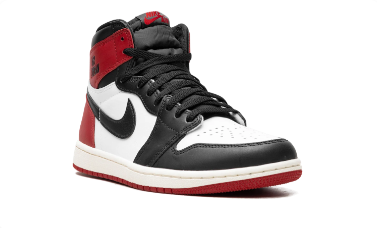 Nike Sneakers – Red, Black & White High-Top with Cream Midsole