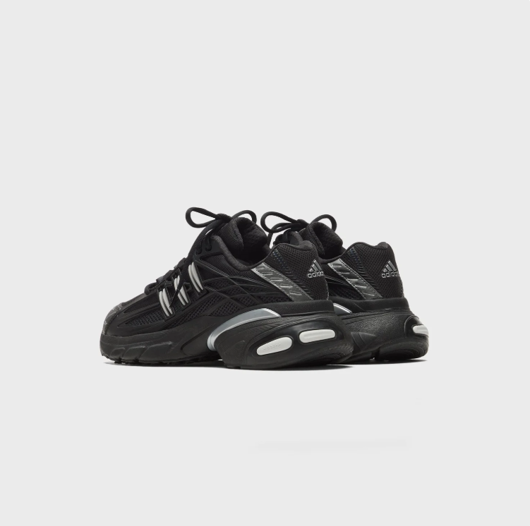 adidas Sneakers – Black & Silver-Tone with Sculpted Chunky Sole