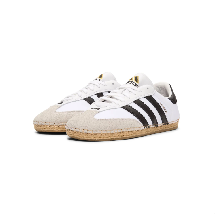 adidas Sneakers – White & Black with Braided-Look Sole Trim
