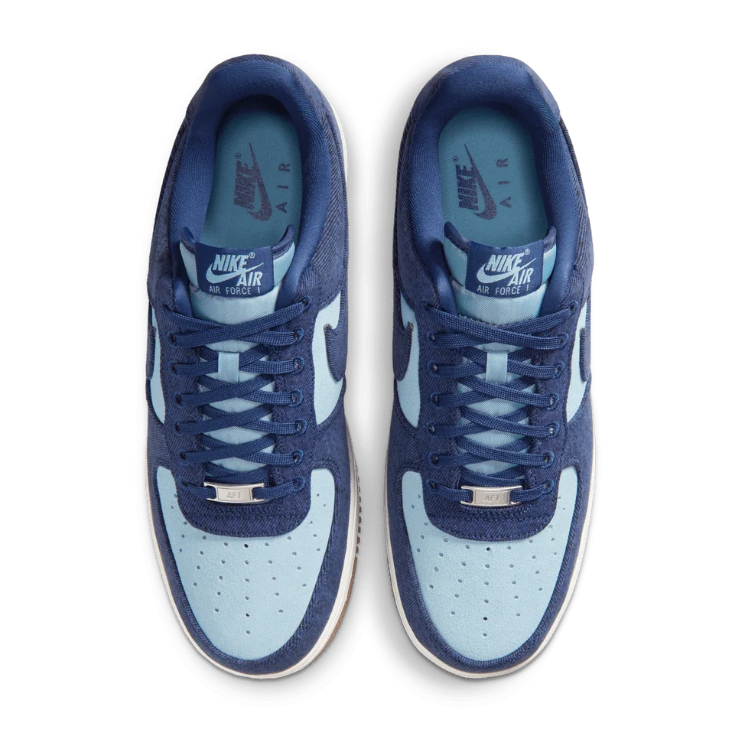 Nike Air Force 1 Low – Navy & Light Blue with Gum Sole